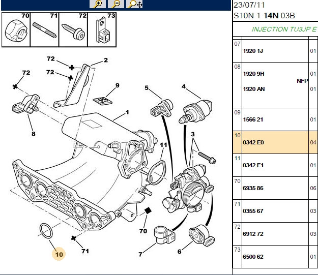 Emme Manifold Contası (TU3JP 1.4 8V) Tüm Seri