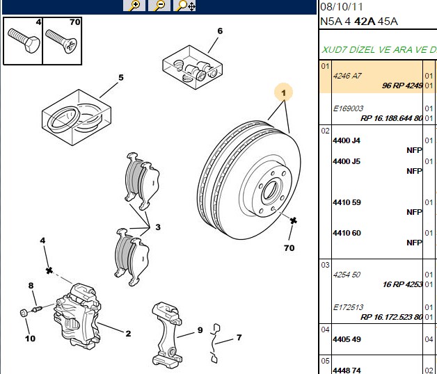 ON FREN DISK HAVALI SAXO-P106-P205-P206-P306-P309
