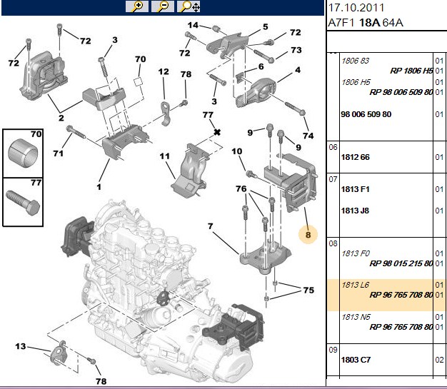 ŞANZIMAN UST TAKOZ P207 P208 P301 08- C-ELYSEE 16HDI