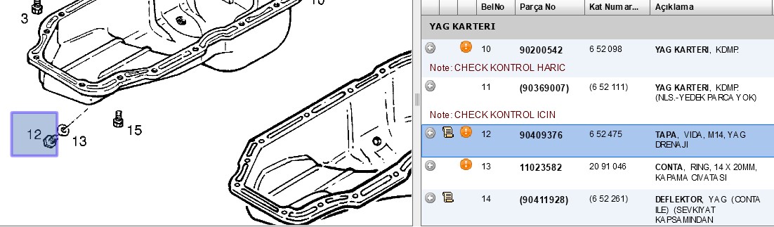 Yağ Karter Civatası Astra G 1.6