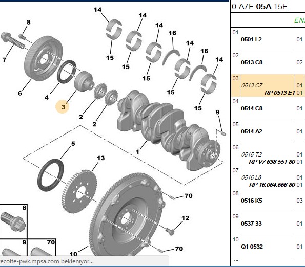 Krank Dişli Göbeği (Peugeot 207, 208, 308, 3008, 508, Partner, RCZ, Citroen C3, C4, C5, X7, DS3, DS4, DS5, Berlingo)