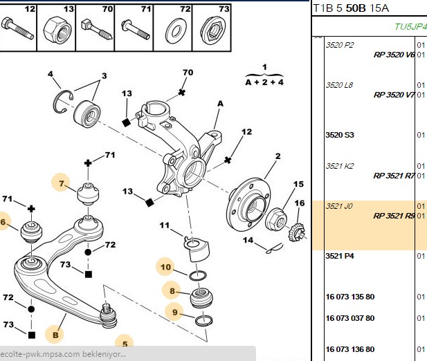TRW Peugeot 206 1.4, 1.6, 1.4 Hdi Sağ Ön Aks Alt Tabla Enine Bugi Kolu
