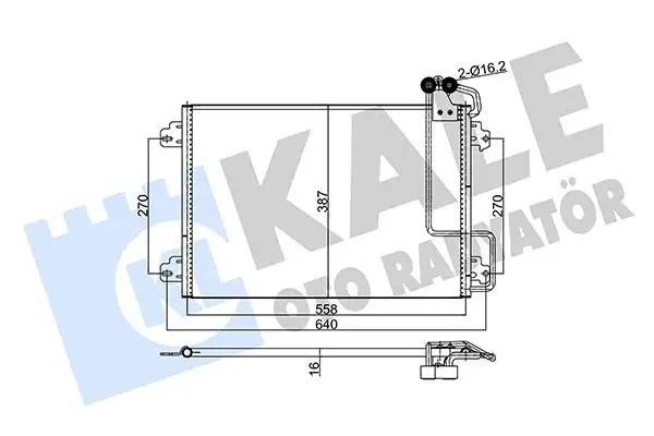 KALE Renault Megane 2.0 ve Scenic 1.6 Klima Radyatörü 558x387x16 mm