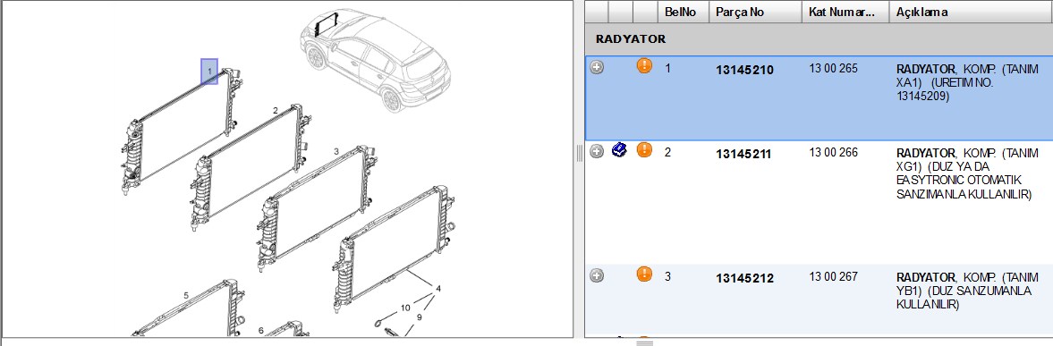 SU RADYATORU OPEL ASTRA H ZAFIRA B 1.2 1.4 1.8 Z12XEP Z14XEP Z18XE (1300265)