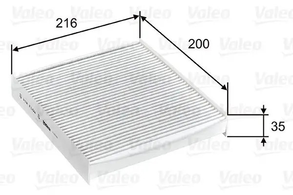 VALEO Renault Clio 1.5 BlueDci & Renault Captur 1.3 Kabine Polen Filtresi 216 mm x 200 mm x 35 mm
