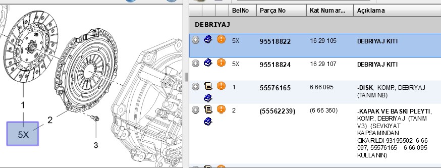 DEBRIYAJ SETI A16LET INSIGNIA
