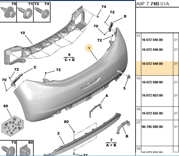 Arka Tampon (Astarlı 4 Sensor Delikli) Peugeot 208 2015