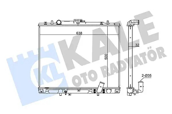KALE Mitsubishi L200 2.5 Su Radyatörü 498×638×26 mm Lehimli Kanatçık