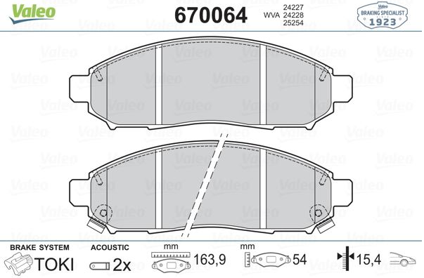 Fren Balatası Ön (163 mm) (Nissan Navara 2.5 DCI)