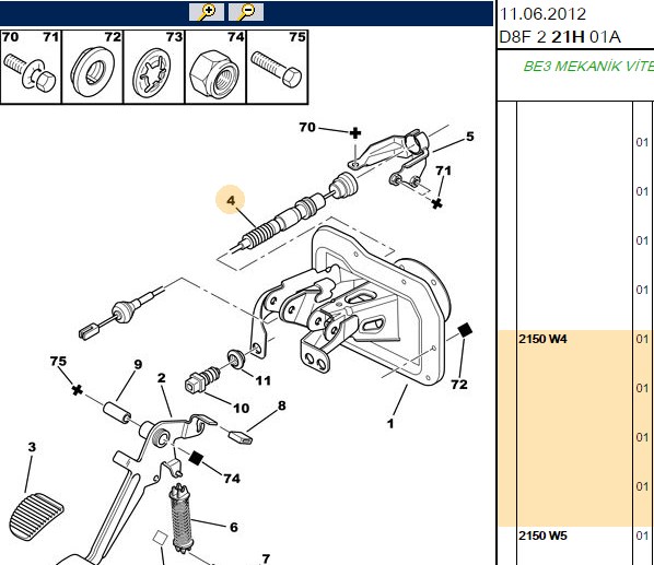 Cavo Debriyaj Teli Peugeot P406 96- BE3 / BE3R