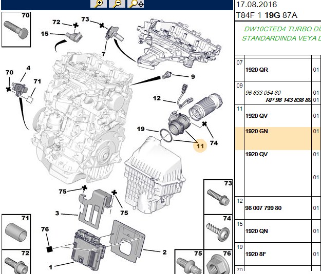 Facet Hava Debimetresi (Peugeot 307, 407, 508 20 27 HDI 04-)