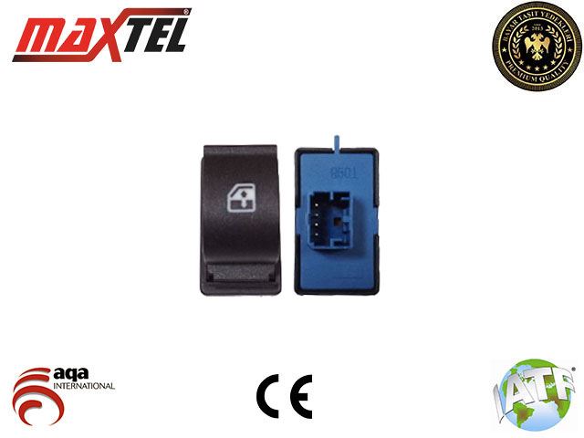 MAXTEL Ducato III Boxer III 4 Fıslı Sıyah Cercevesiz Cam Açma Butonu