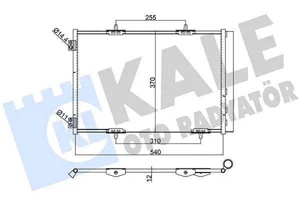 KALE Peugeot 208 1.6 Hdi ve Citroen C3 1.6 Klima Radyatörü 540x370x12 mm