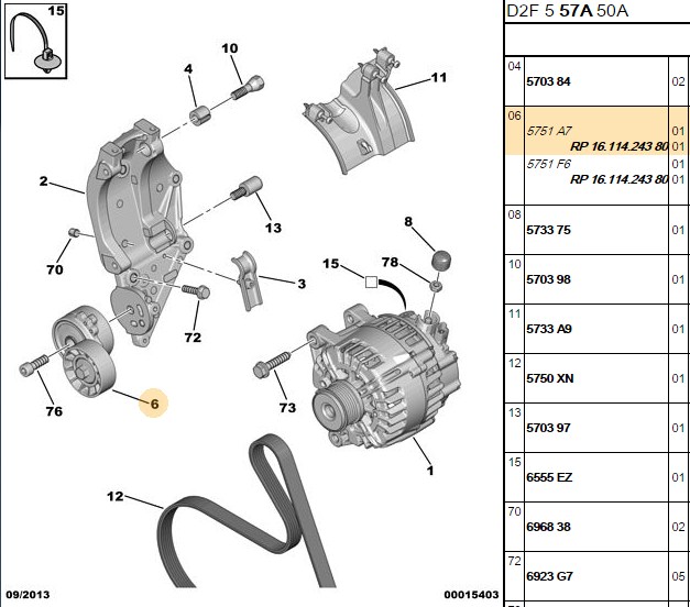 SNR Alternatör Gergi Rulmanı (Peugeot 307, 308, 407, 508 2.0DW10)