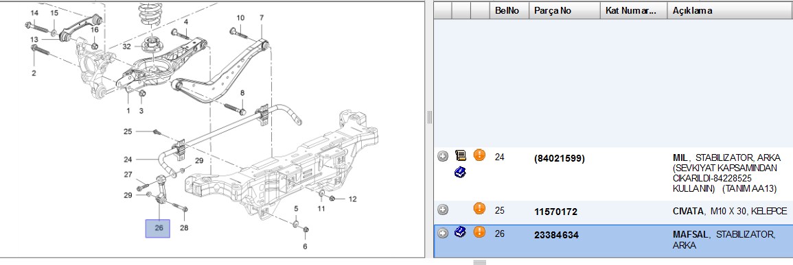 Delphi Denge Rotu Arka (Opel Insignia B Z18 08>17)