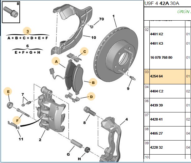 ERP Fren Balatası Ön Çift Kablolu (169 mm) (Boxer III, Ducato III 06-)