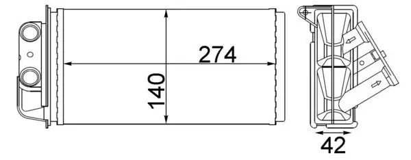 MAHLE Fiat Palio, Siena ve Albea Kalorifer Radyatörü 274x140 mm