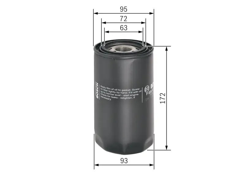 BOSCH Yağ Filtresi Vidalı 170 mm Yükseklik