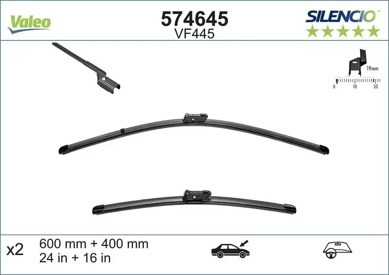 VALEO Ford Kuga, Peugeot 208 ve Seat Ibiza Alçak Kollu Silecek Süpürgesi 600 mm