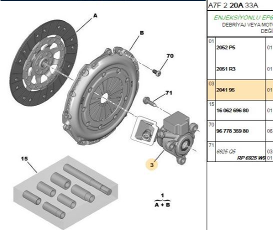 Hidrolik Debriyaj Rulmanı (Peugeot 207, 208, 308, 3008 DV6 1.6 HDI)