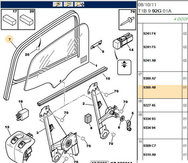 Bitapart Arka Sağ Cam Çerçeve Fitili P206