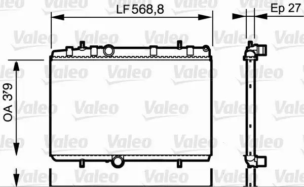 VALEO Peugeot 208 1.6 Hdi ve Citroen C4 Cactus 1.6 Hdi Su Radyatörü 544×380×23 mm Mekanik Takılmış