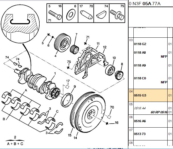 FROW Krank Kasnağı (Peugeot 306, 406, Partner, Boxer 1.9D, 1.9TD 95 XUD9)